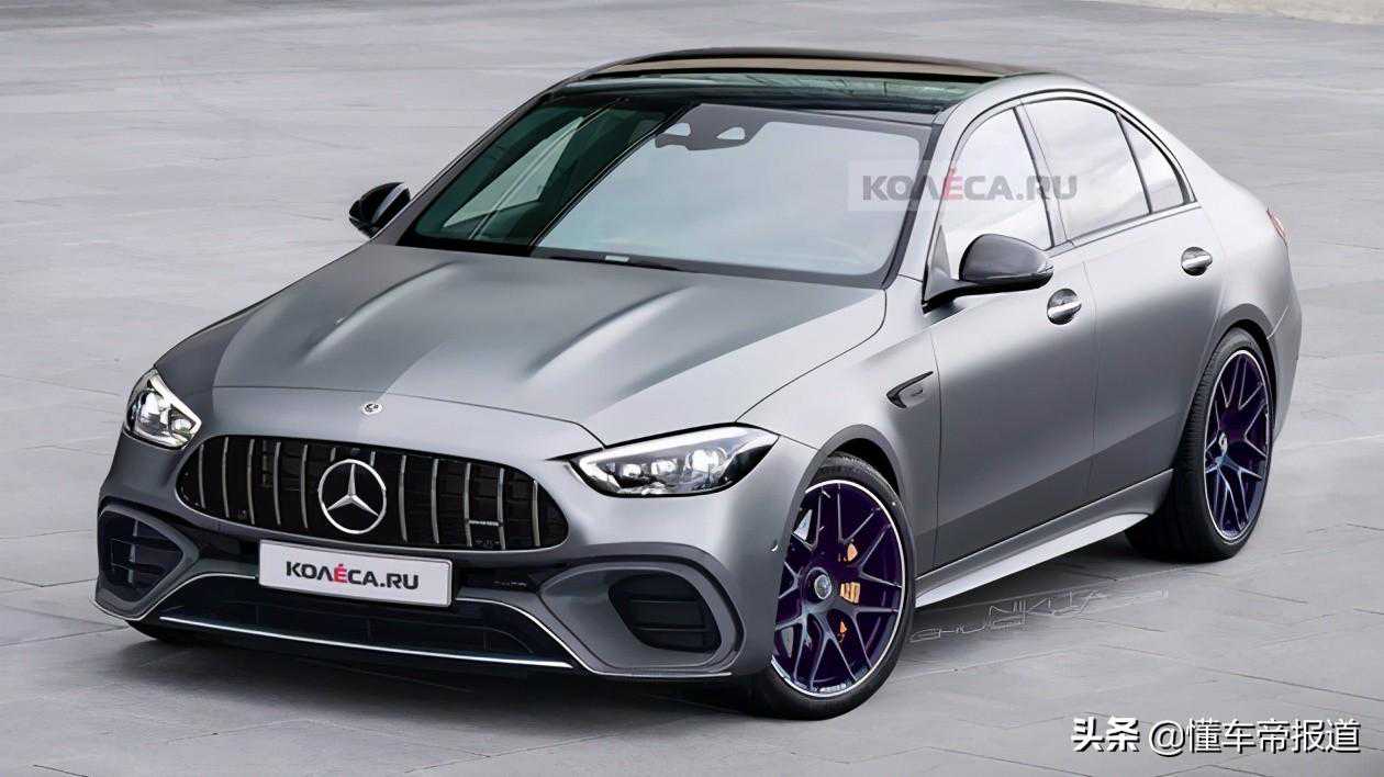 新车 | 搭2.0T插混动力，全新AMG C 63渲染图曝光，最快年底前亮相