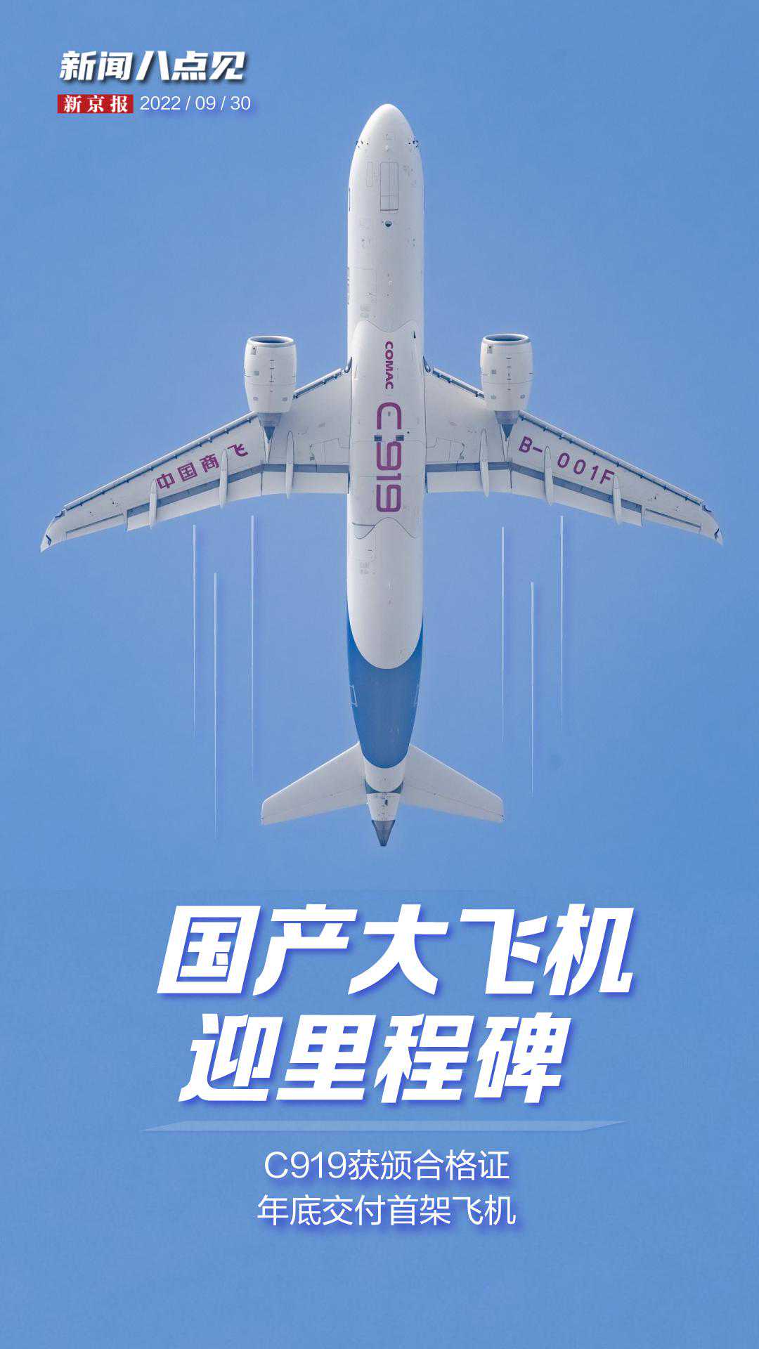 新闻8点见丨国产大飞机迎里程碑，C919已取证将于年底交付